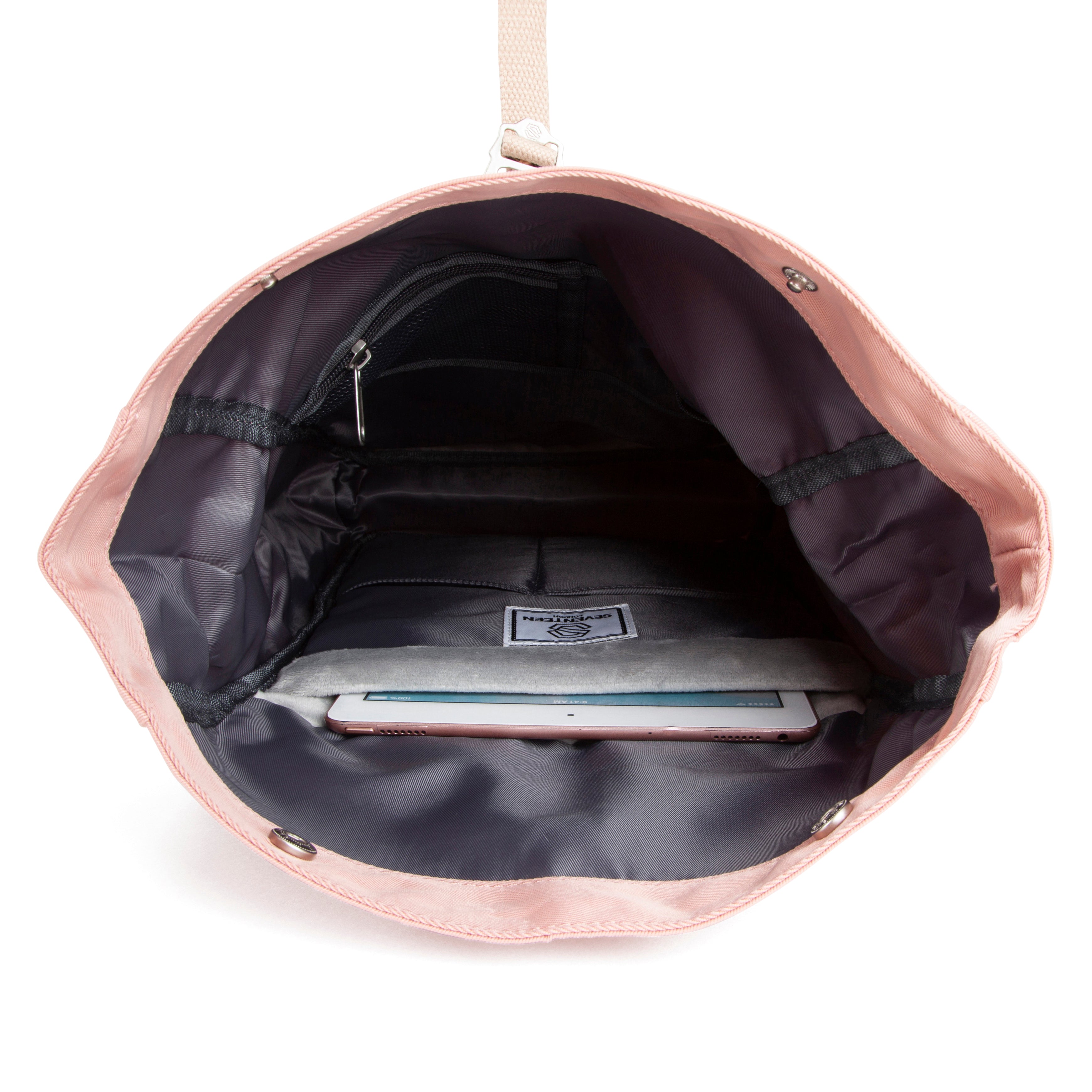 Canary Wharf Mini Backpack - Pink with Grey