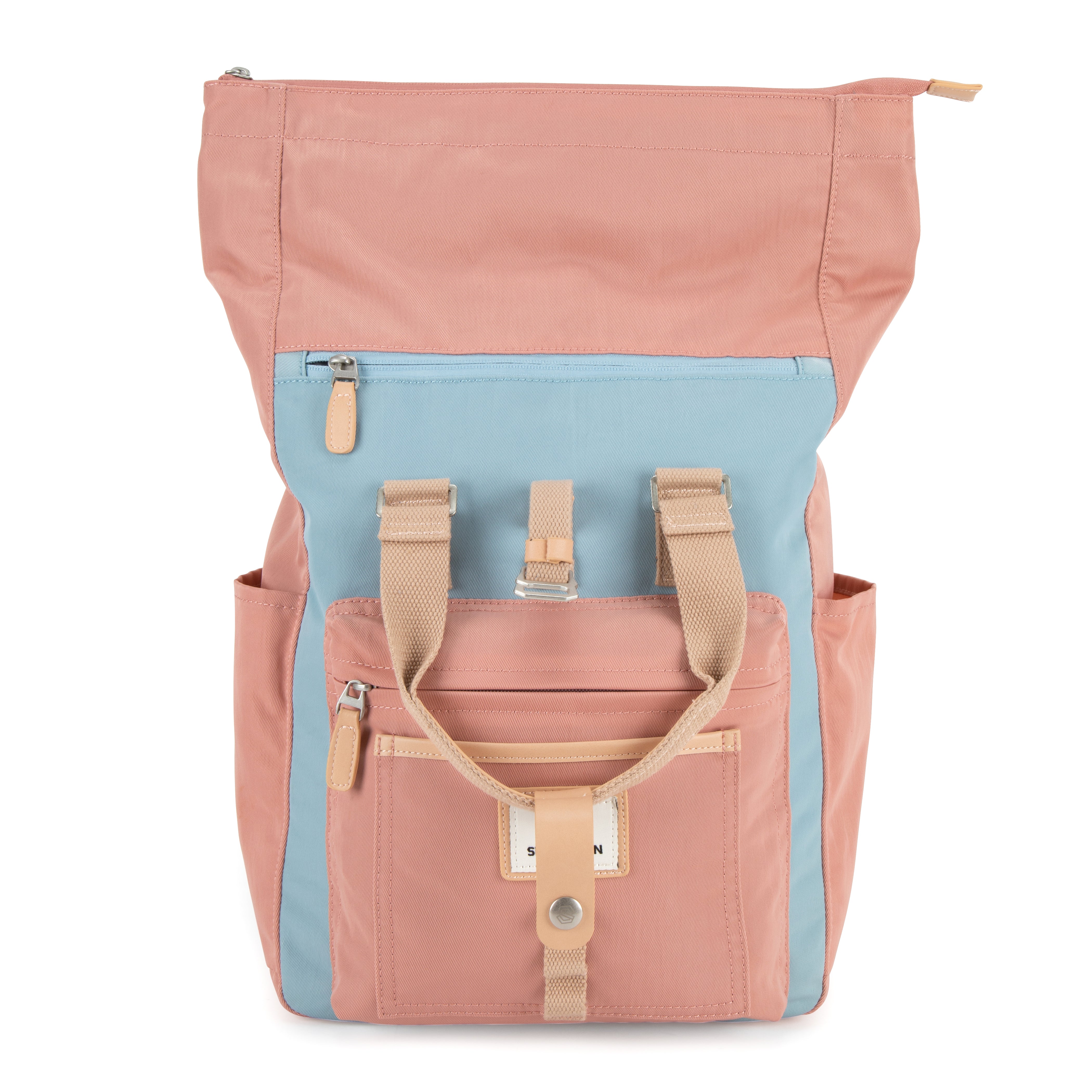 Canary Wharf Backpack - Pink with Light Blue - Seventeen London