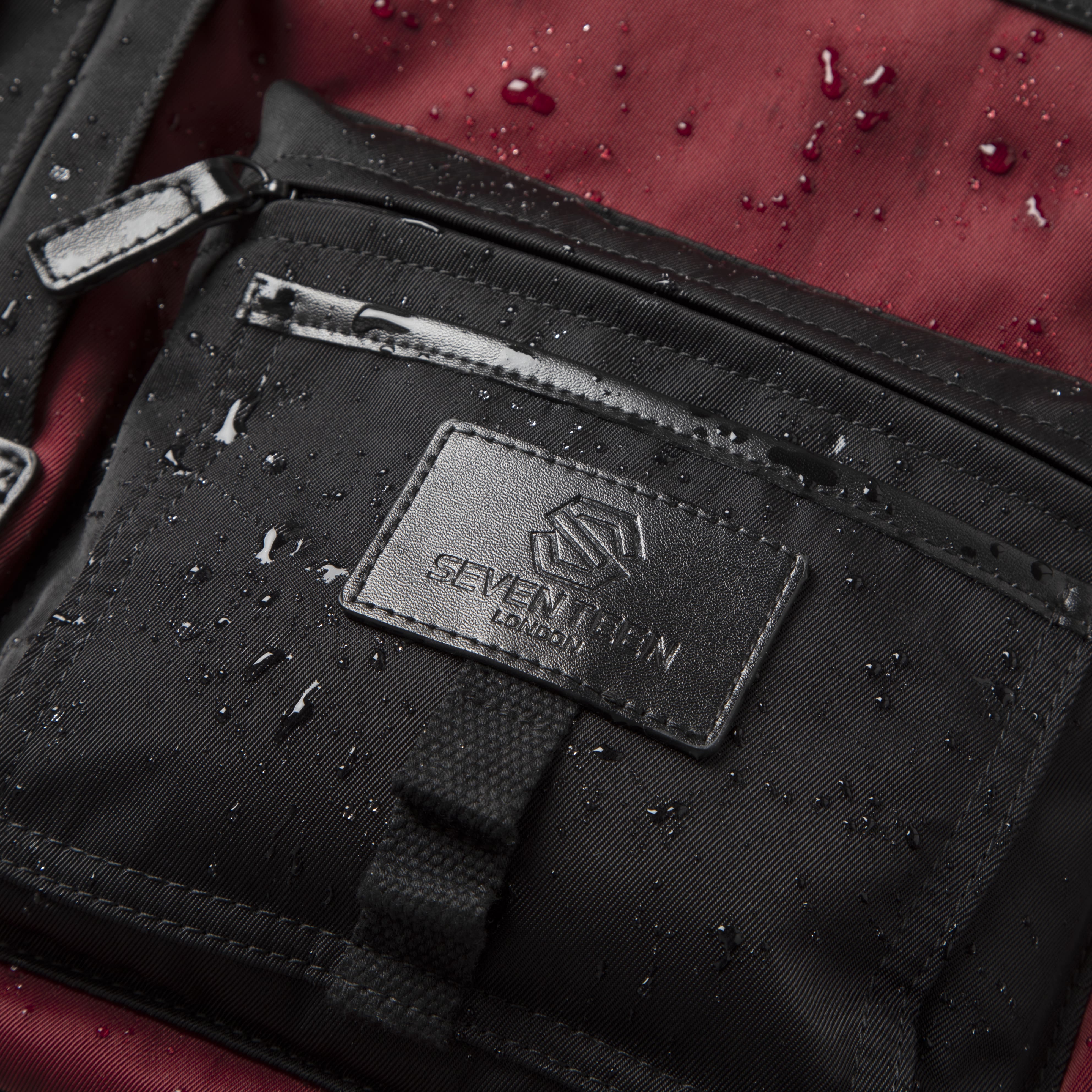 Wimbledon Backpack - Black with Burgundy - Seventeen London