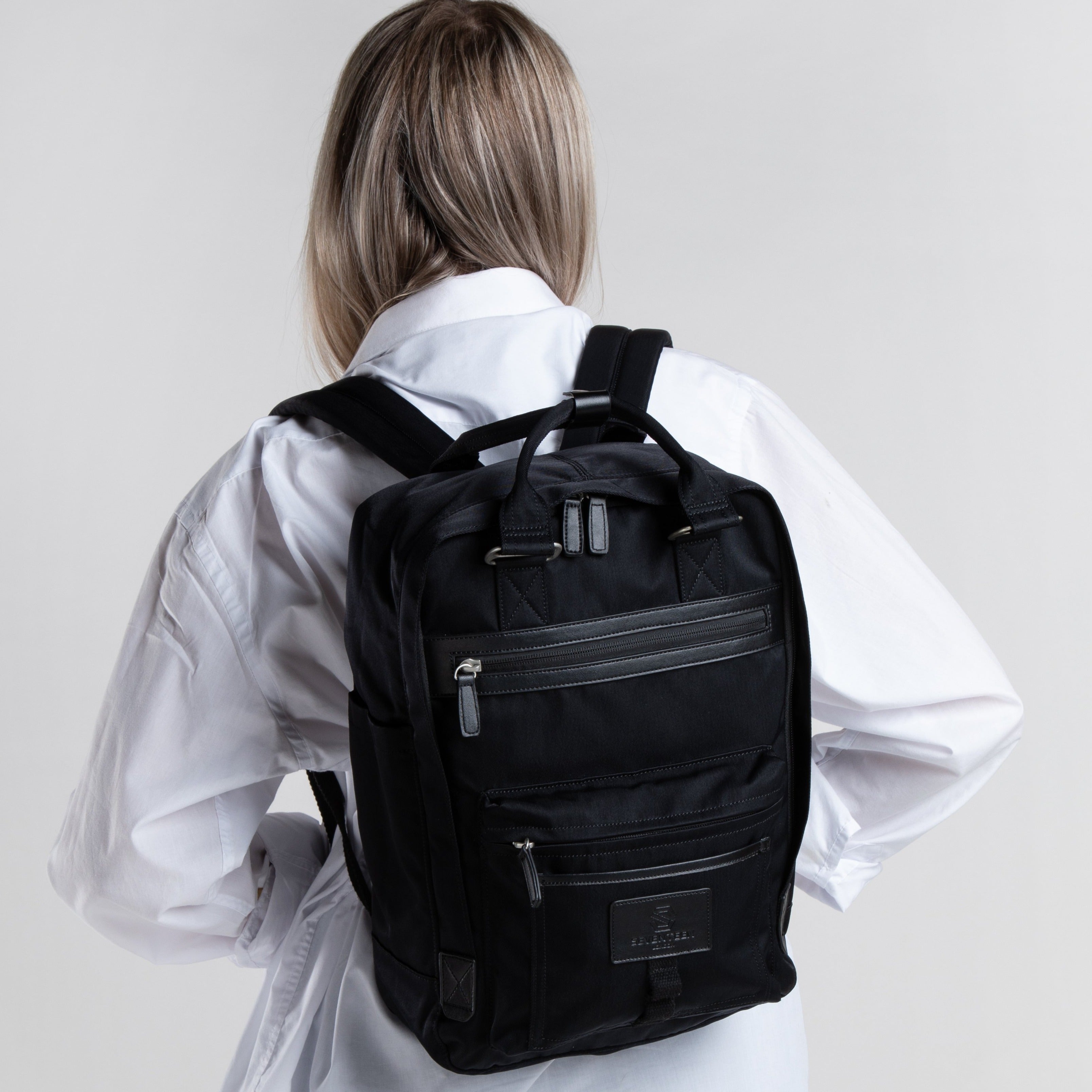 Wimbledon Backpack - Black with Black - Seventeen London