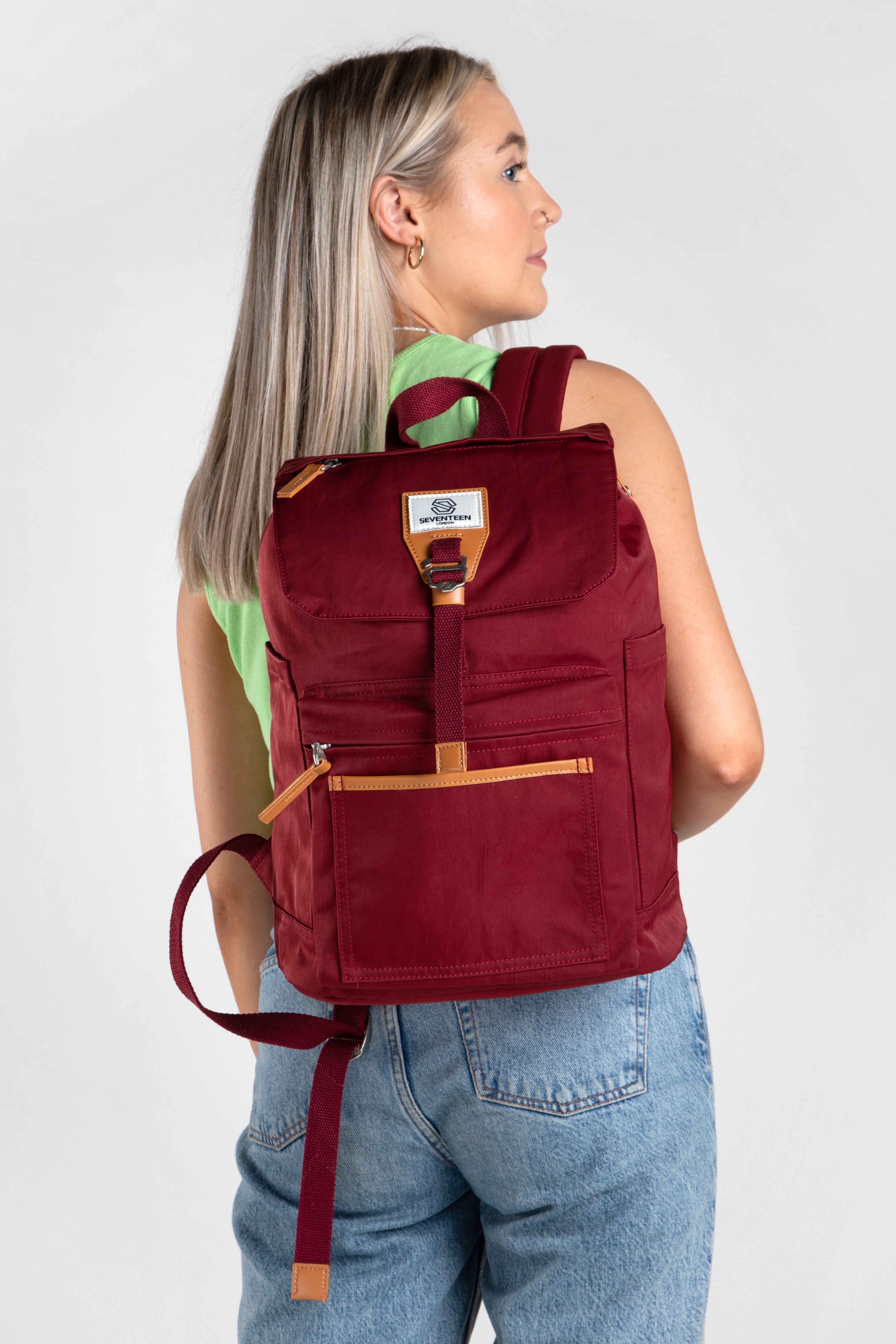 Fulham Backpack - Burgundy - Seventeen London