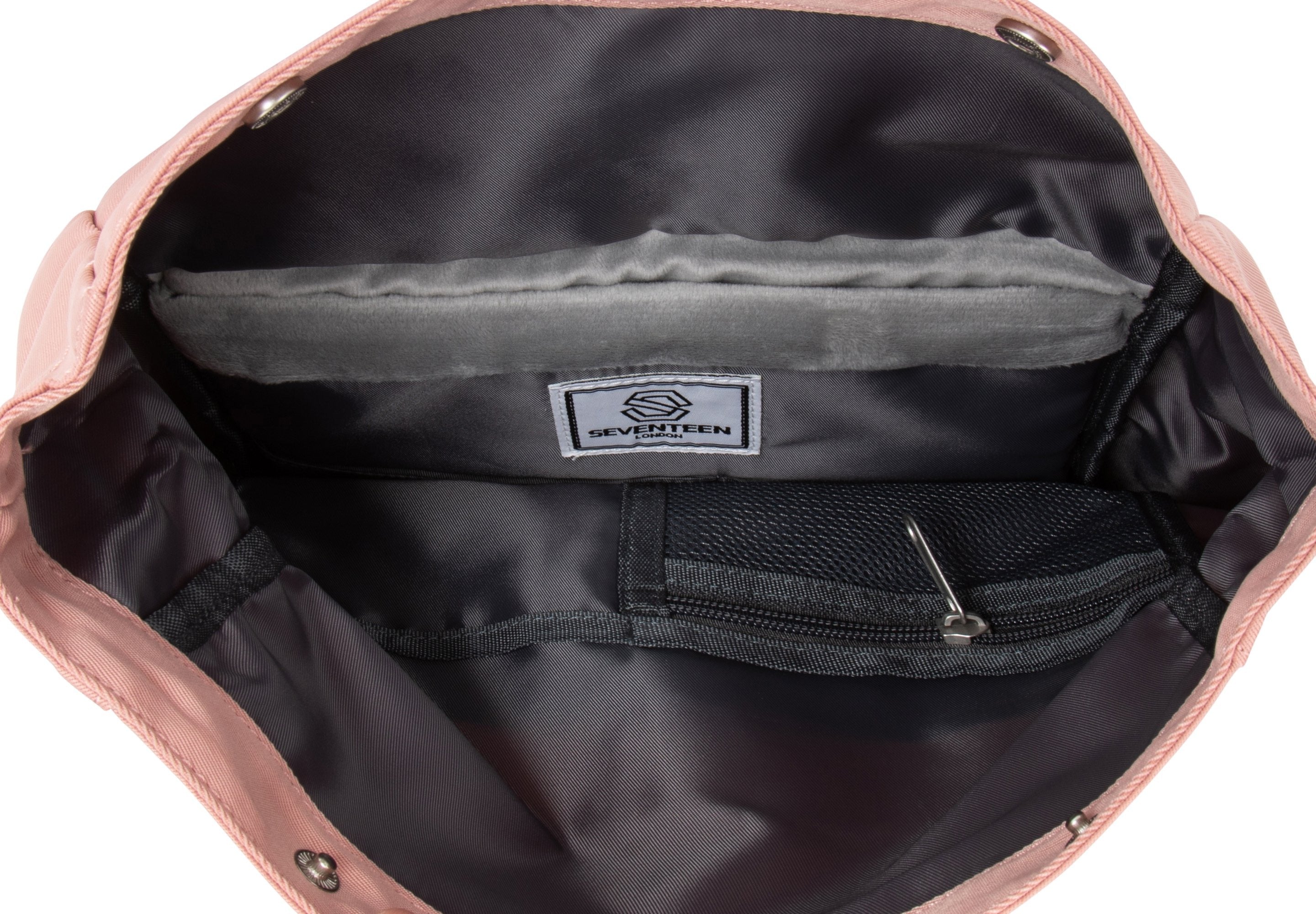 Canary Wharf Backpack - Pink with Grey - Seventeen London