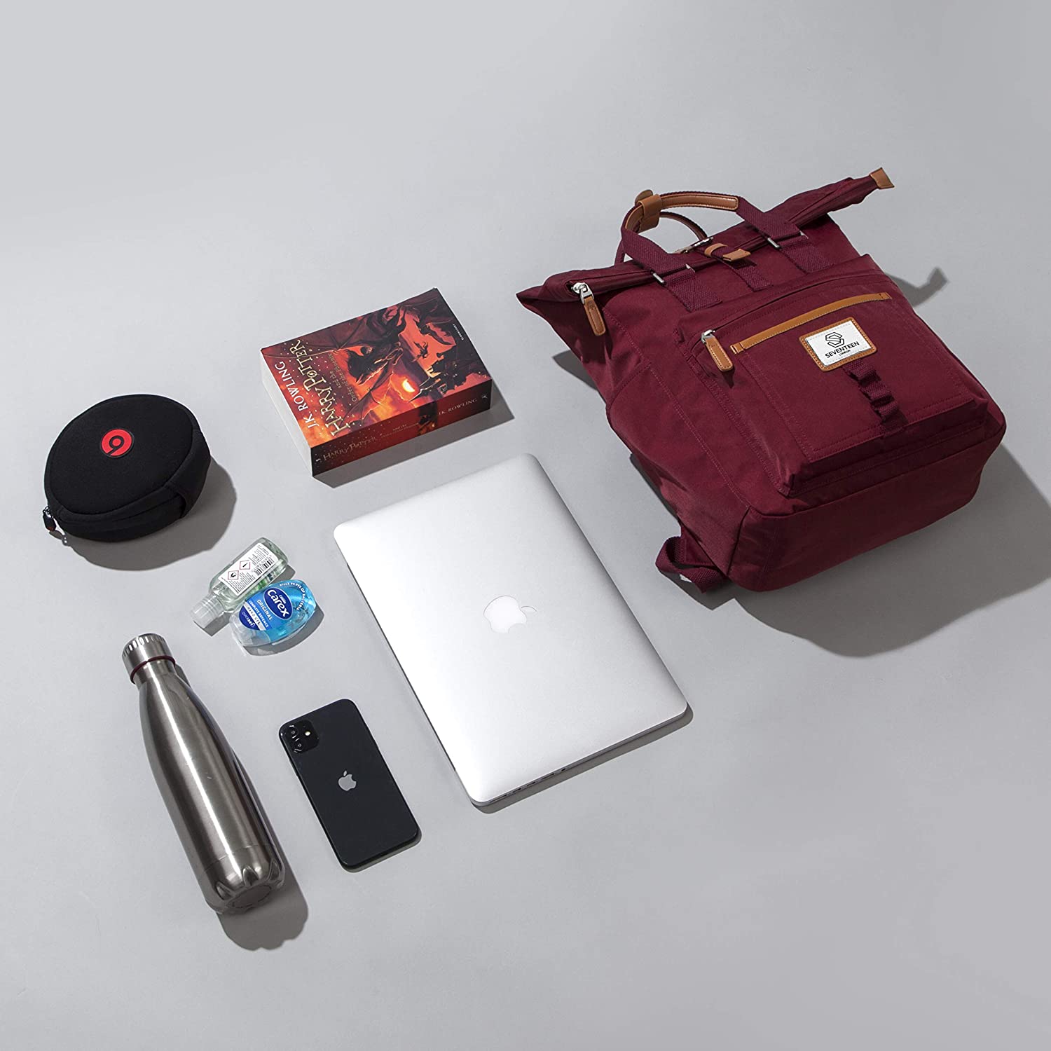 Canary Wharf Backpack - Burgundy - Seventeen London