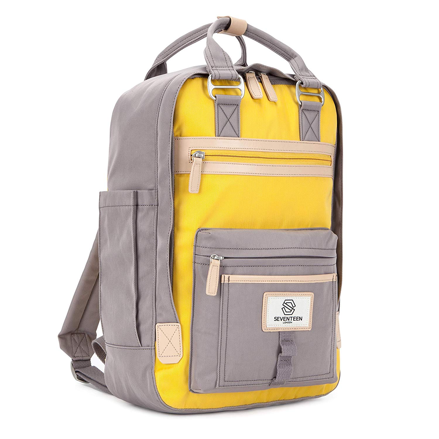 Wimbledon Backpack - Grey with Yellow - Seventeen London