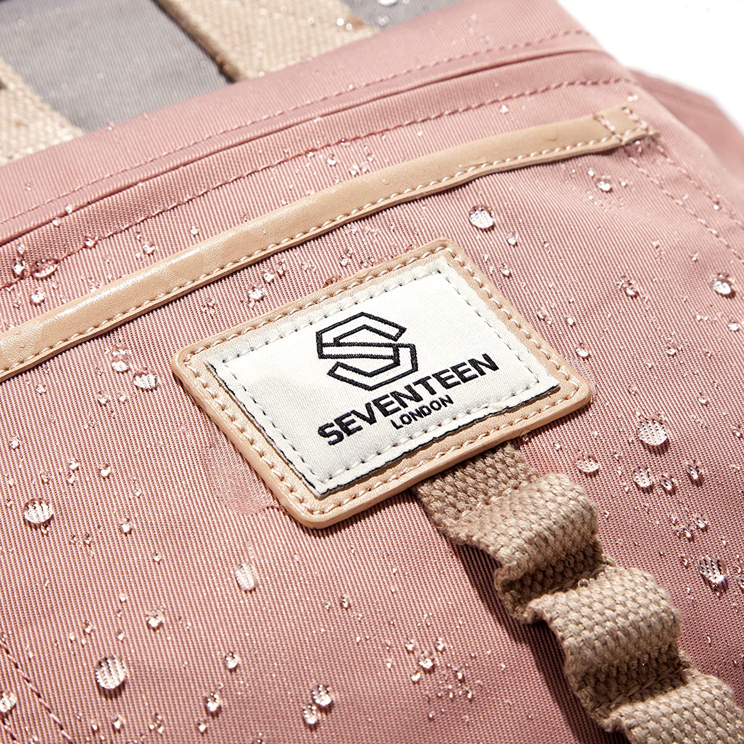 Canary Wharf Backpack - Pink with Grey - Seventeen London