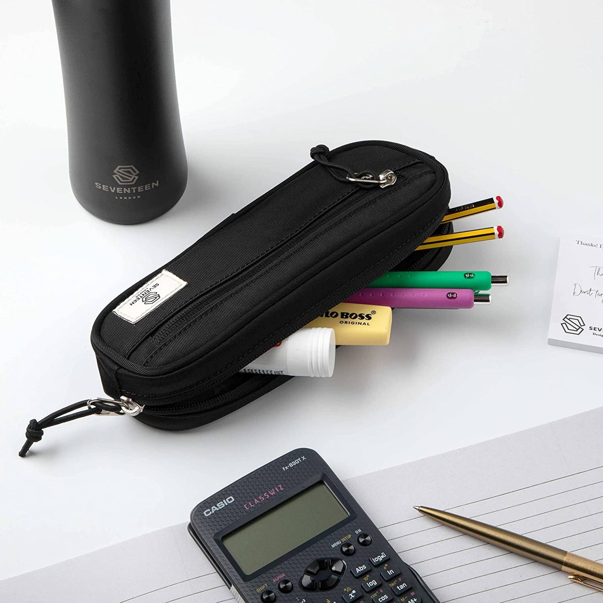 Mitcham Pencil Case - Black - Seventeen London