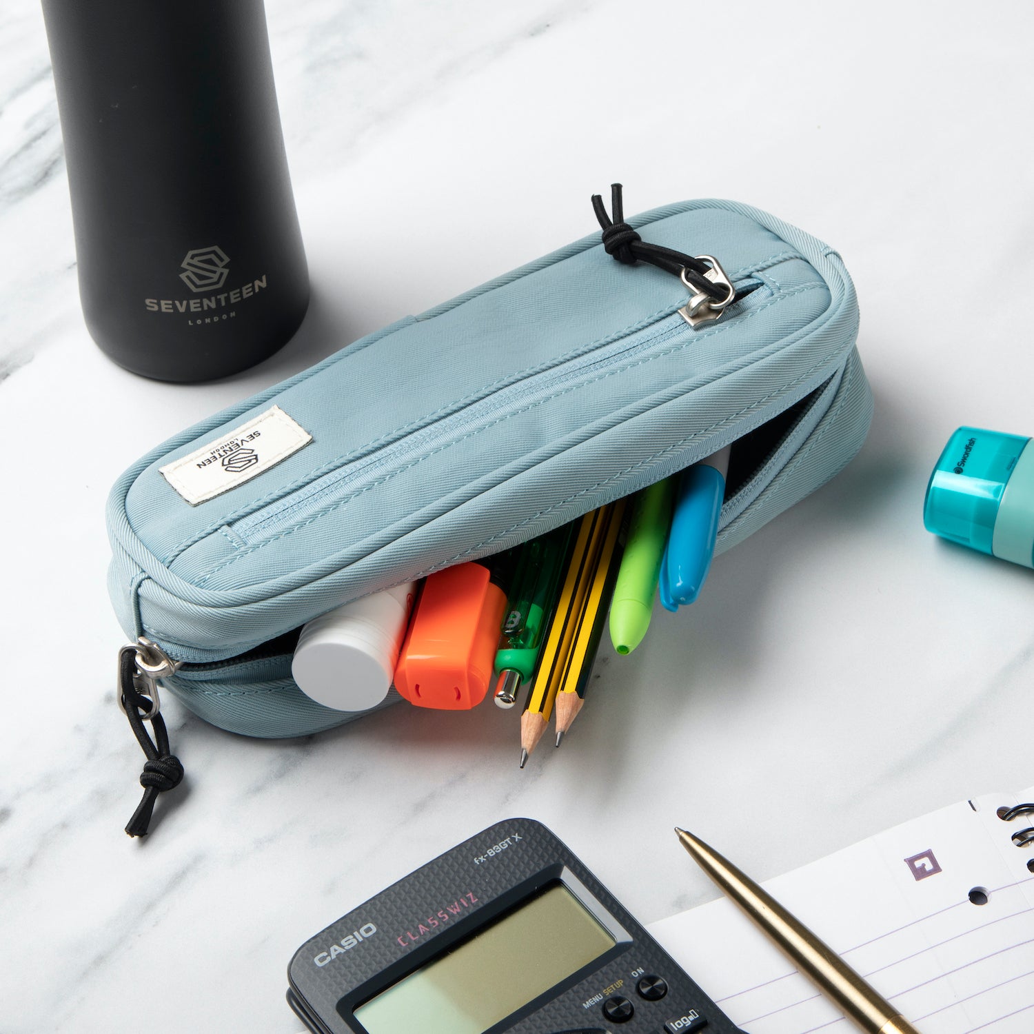 Mitcham Pencil Case - Light Blue - Seventeen London