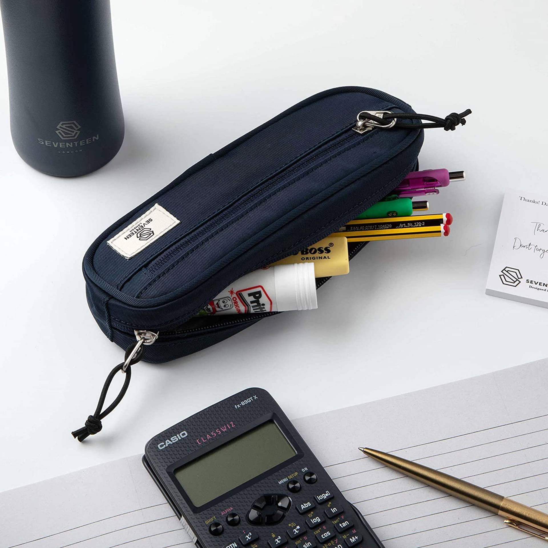 Mitcham Pencil Case - Navy - Seventeen London