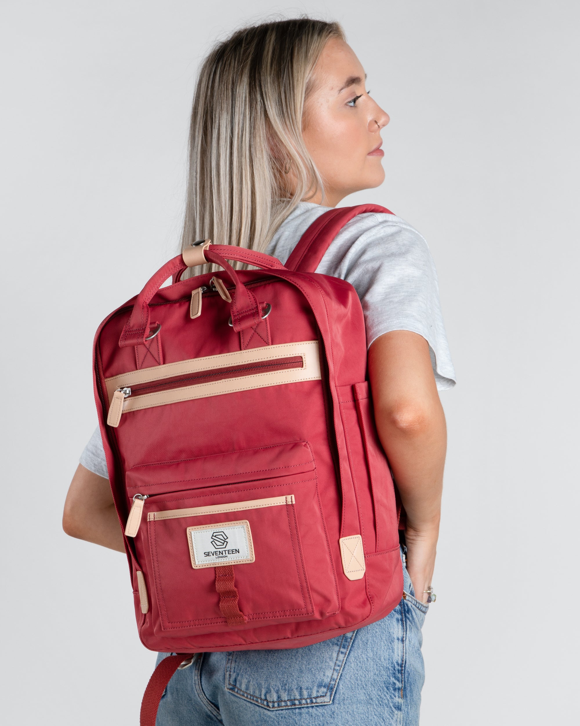Wimbledon Backpack - Berry Red - Seventeen London