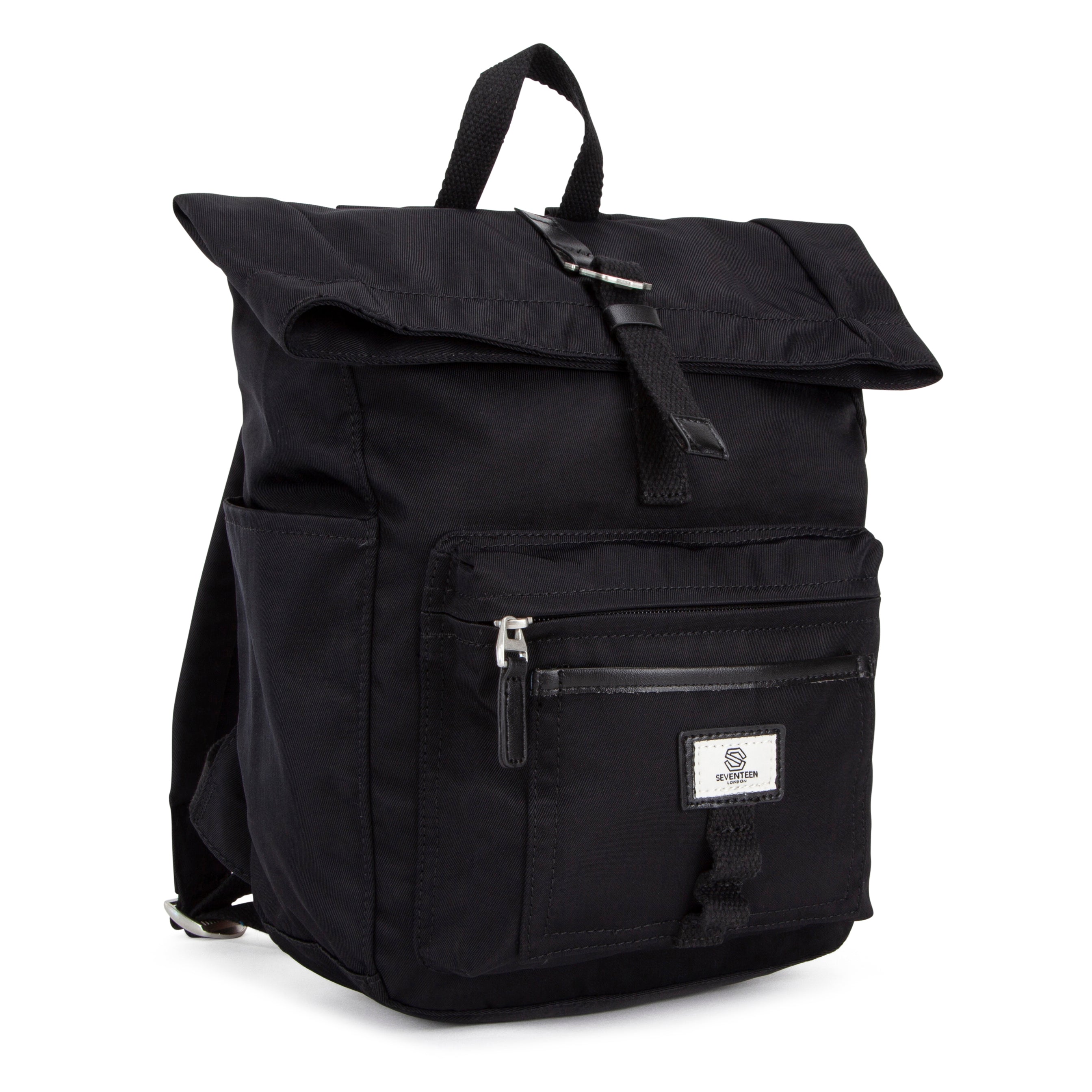 Canary Wharf Mini Backpack - Black with Black - Seventeen London