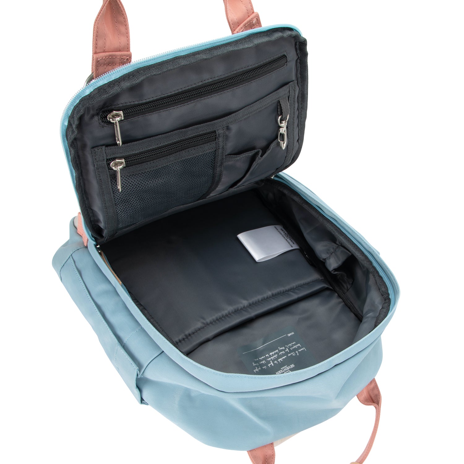 Camden Backpack Cream, Pink & Light Blue - Seventeen London
