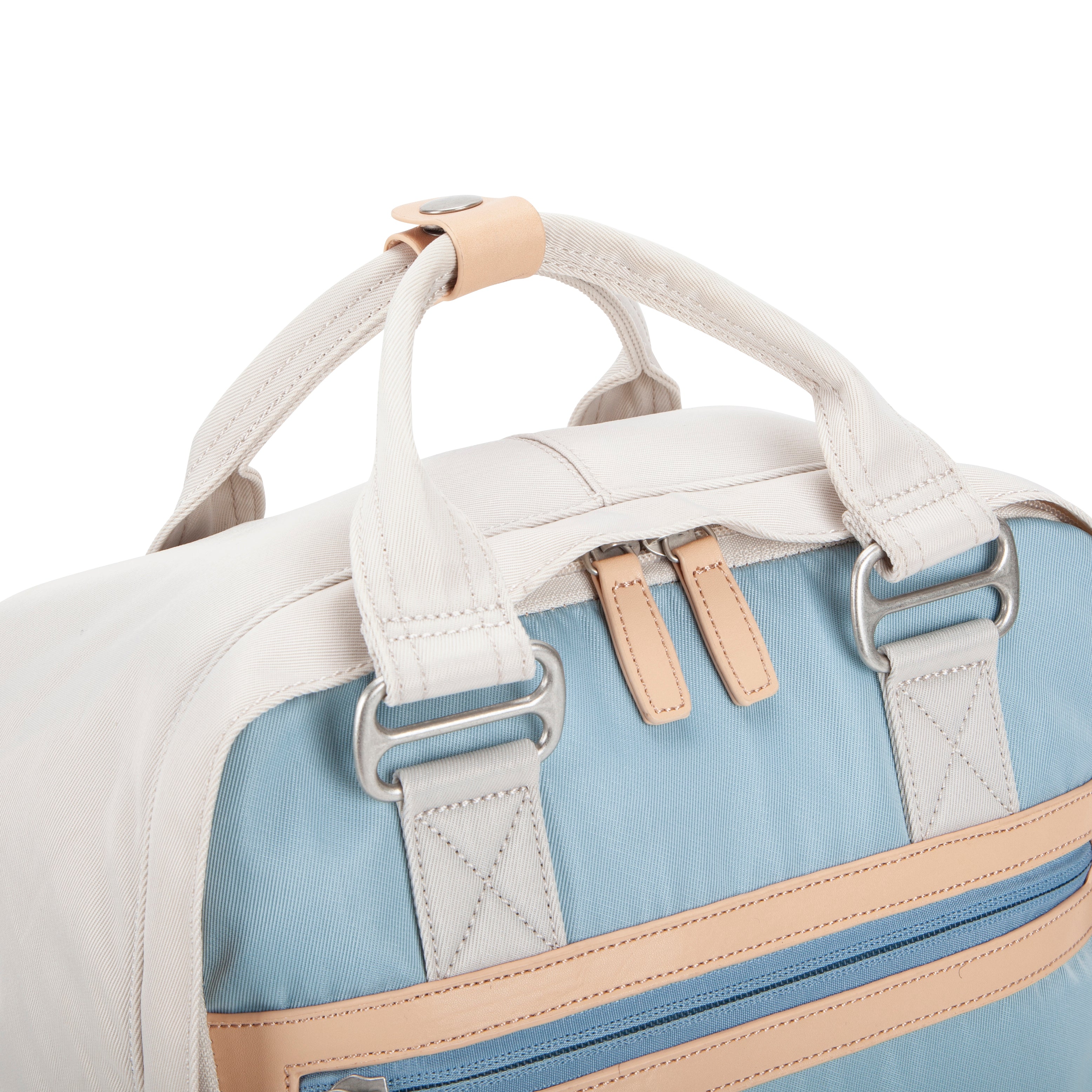 Wimbledon Backpack - Cream with Light Blue - Seventeen London