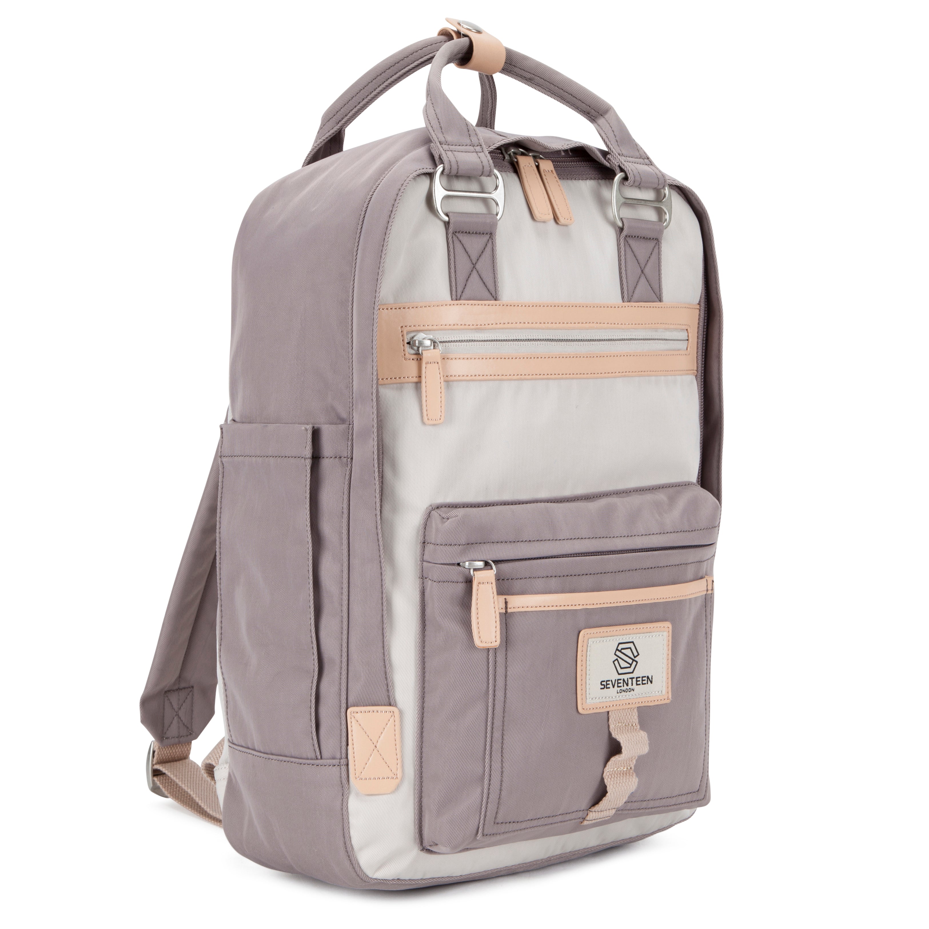 Wimbledon Backpack - Grey with Cream - Seventeen London