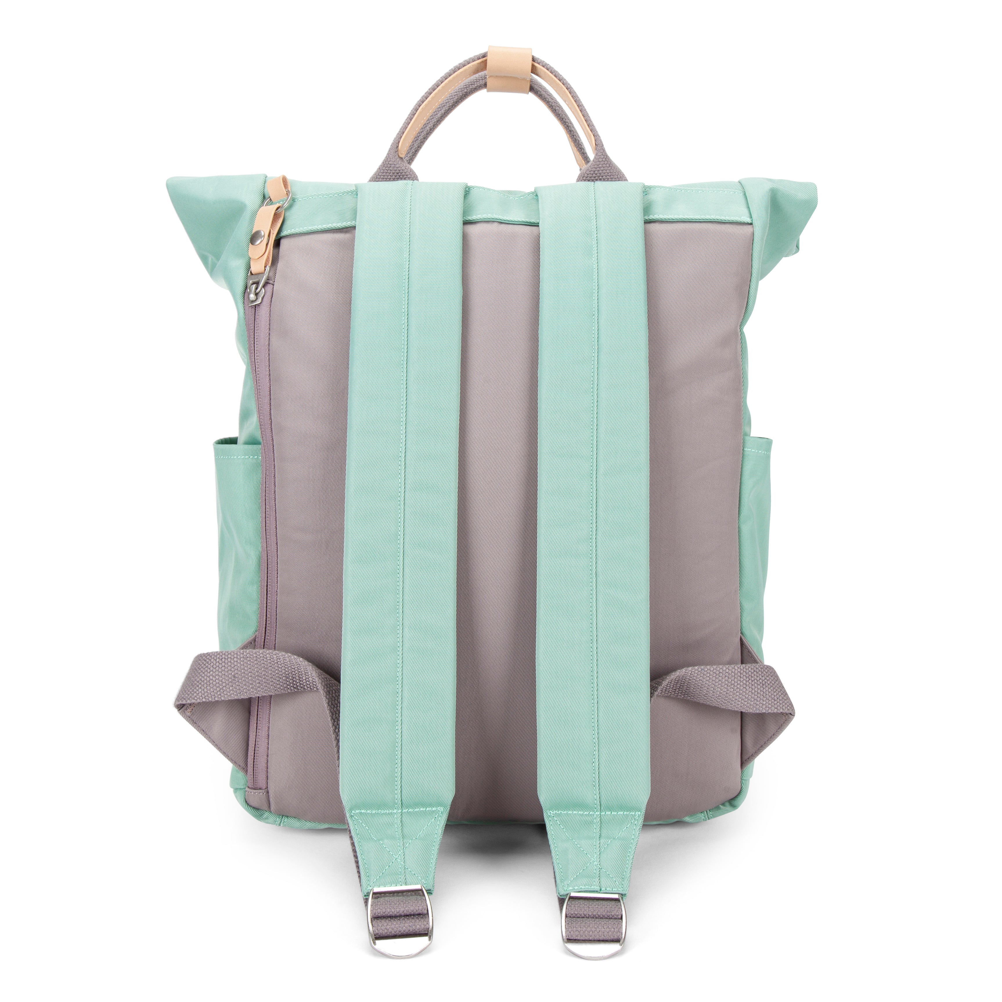 Canary Wharf Backpack - Pastel Green with Grey - Seventeen London