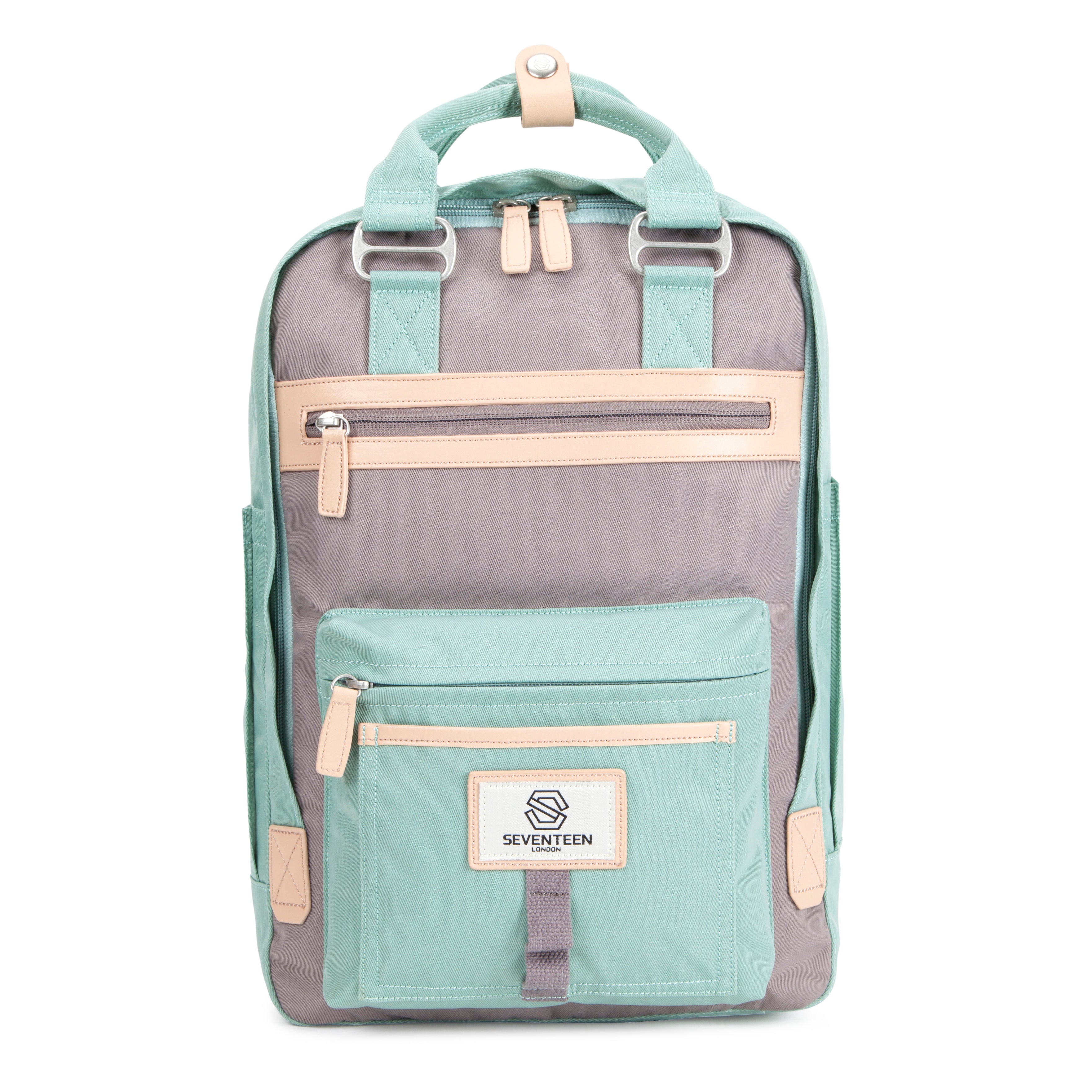 Wimbledon Backpack - Pastel Green with Grey - Seventeen London