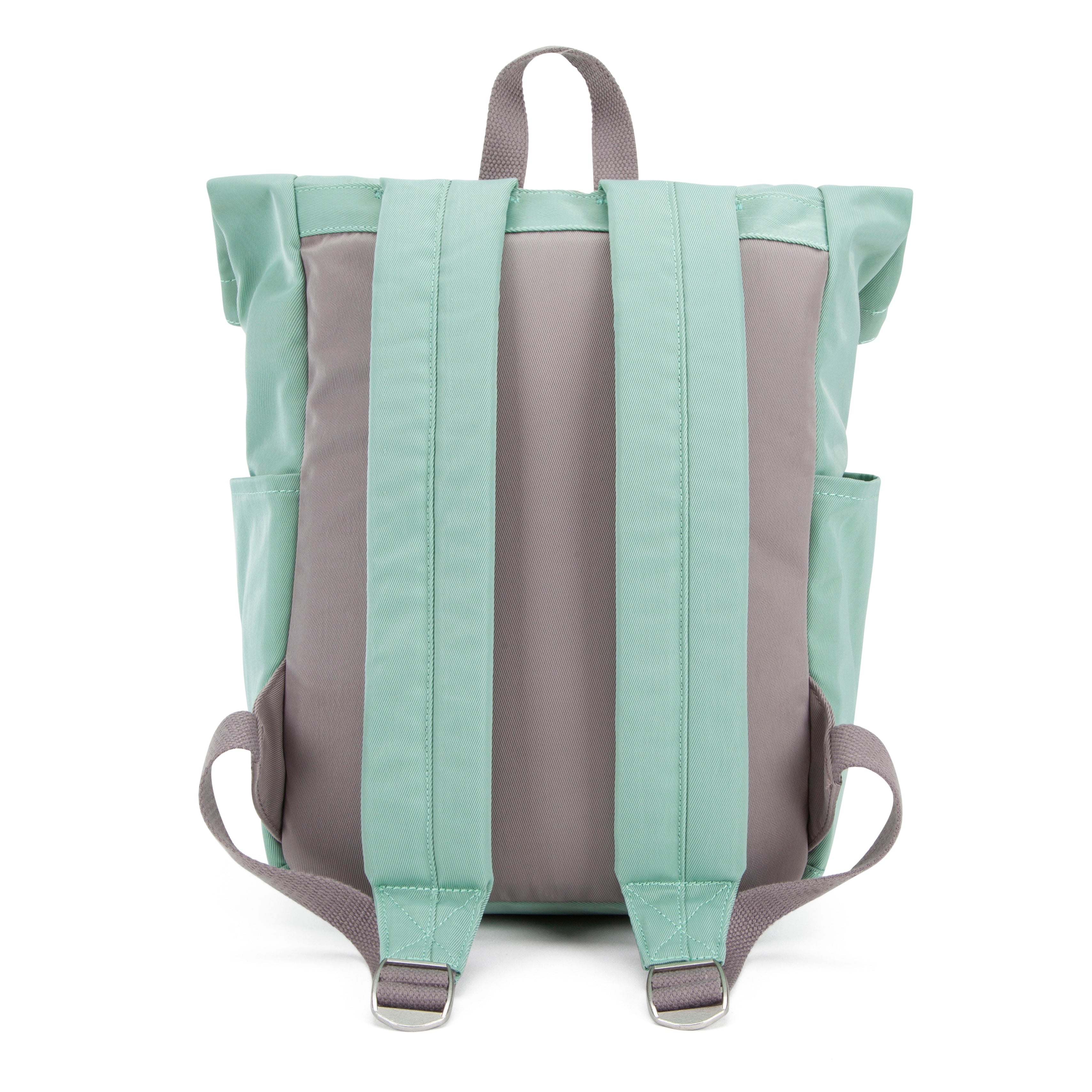 Canary Wharf Mini Backpack - Pastel Green with Grey - Seventeen London