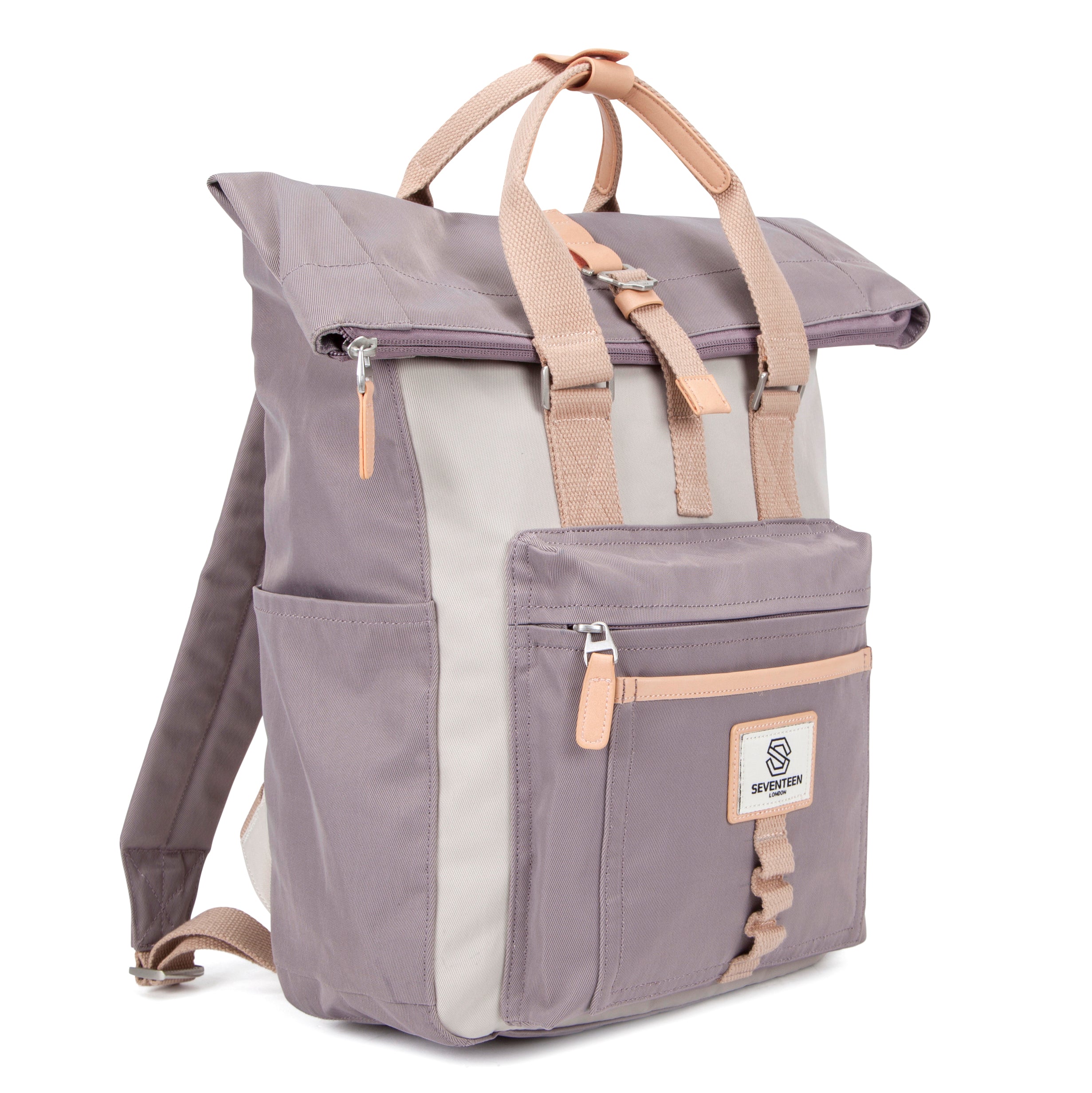 Canary Wharf Backpack - Grey & Cream - Seventeen London