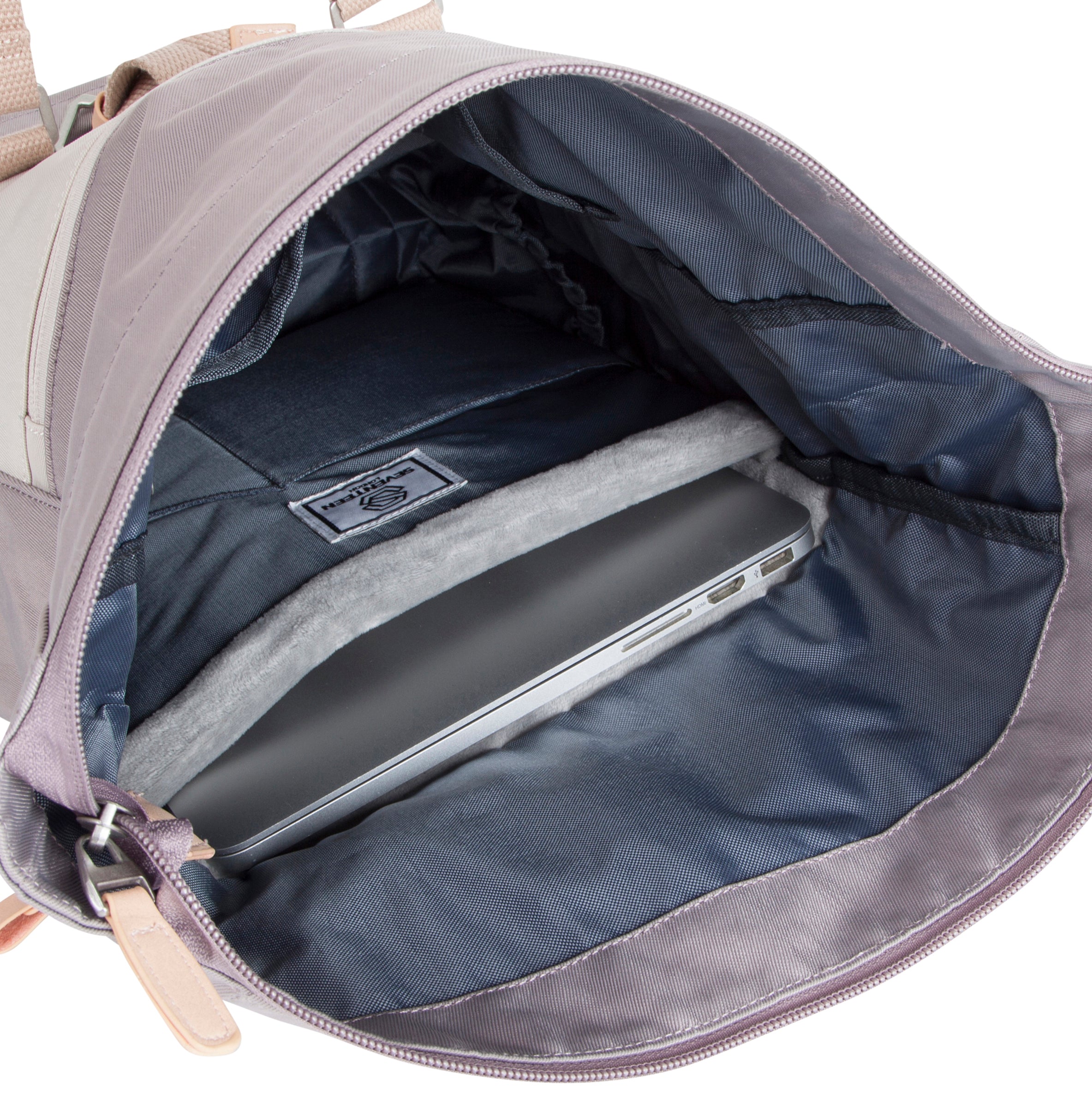 Canary Wharf Backpack - Grey & Cream - Seventeen London