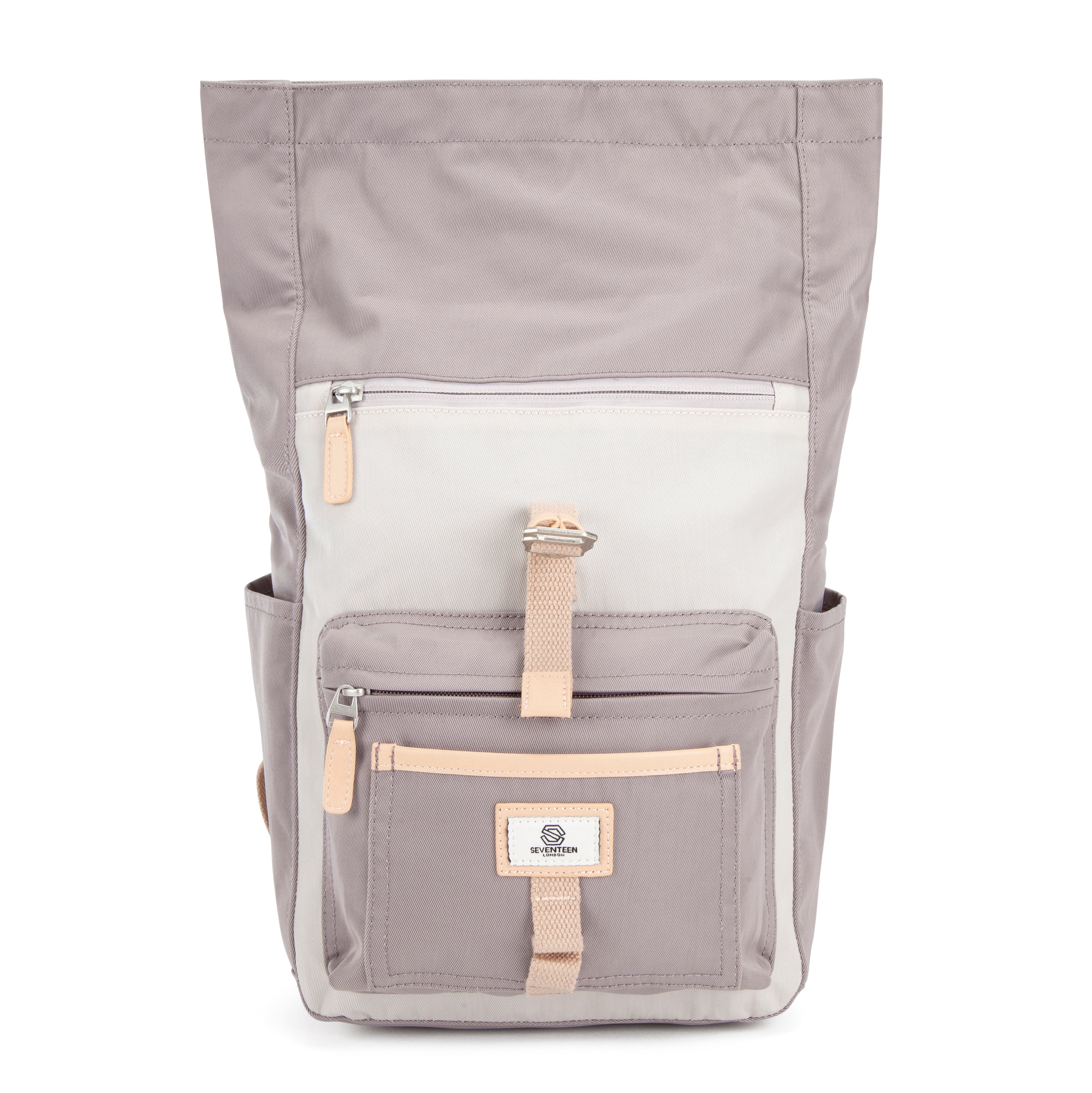 Canary Wharf Mini Backpack - Grey with Cream - Seventeen London