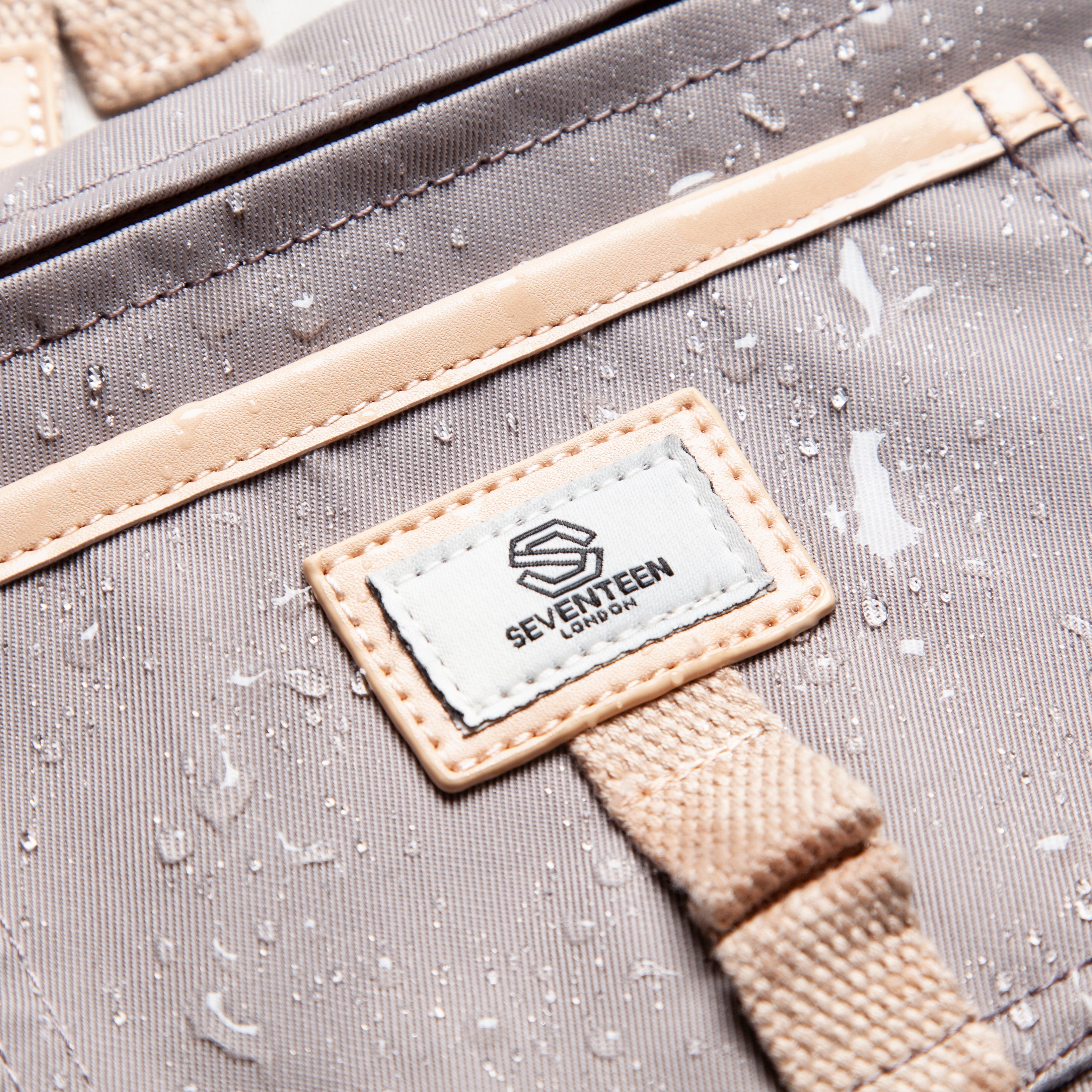 Canary Wharf Mini Backpack - Grey with Cream - Seventeen London