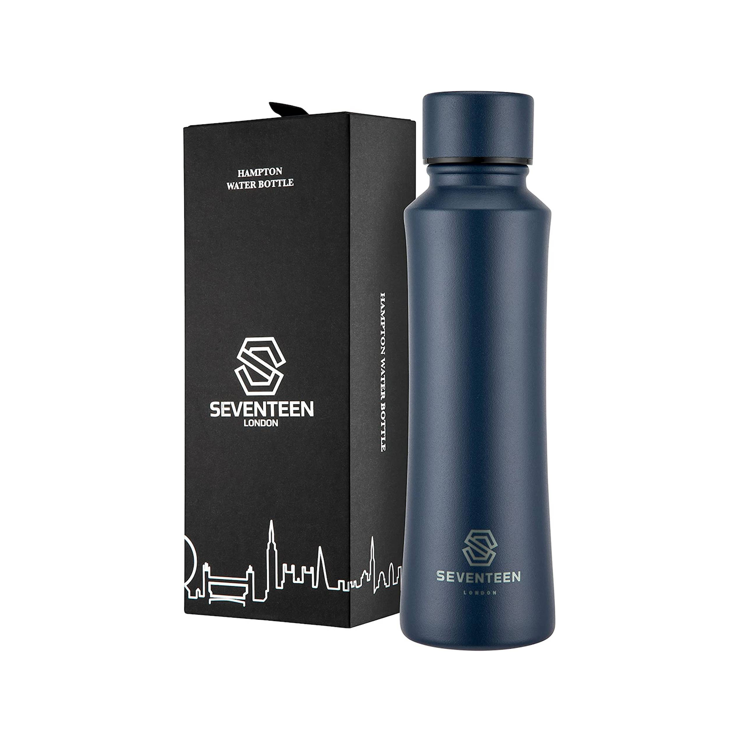 Hampton Water Bottle - Navy - Seventeen London