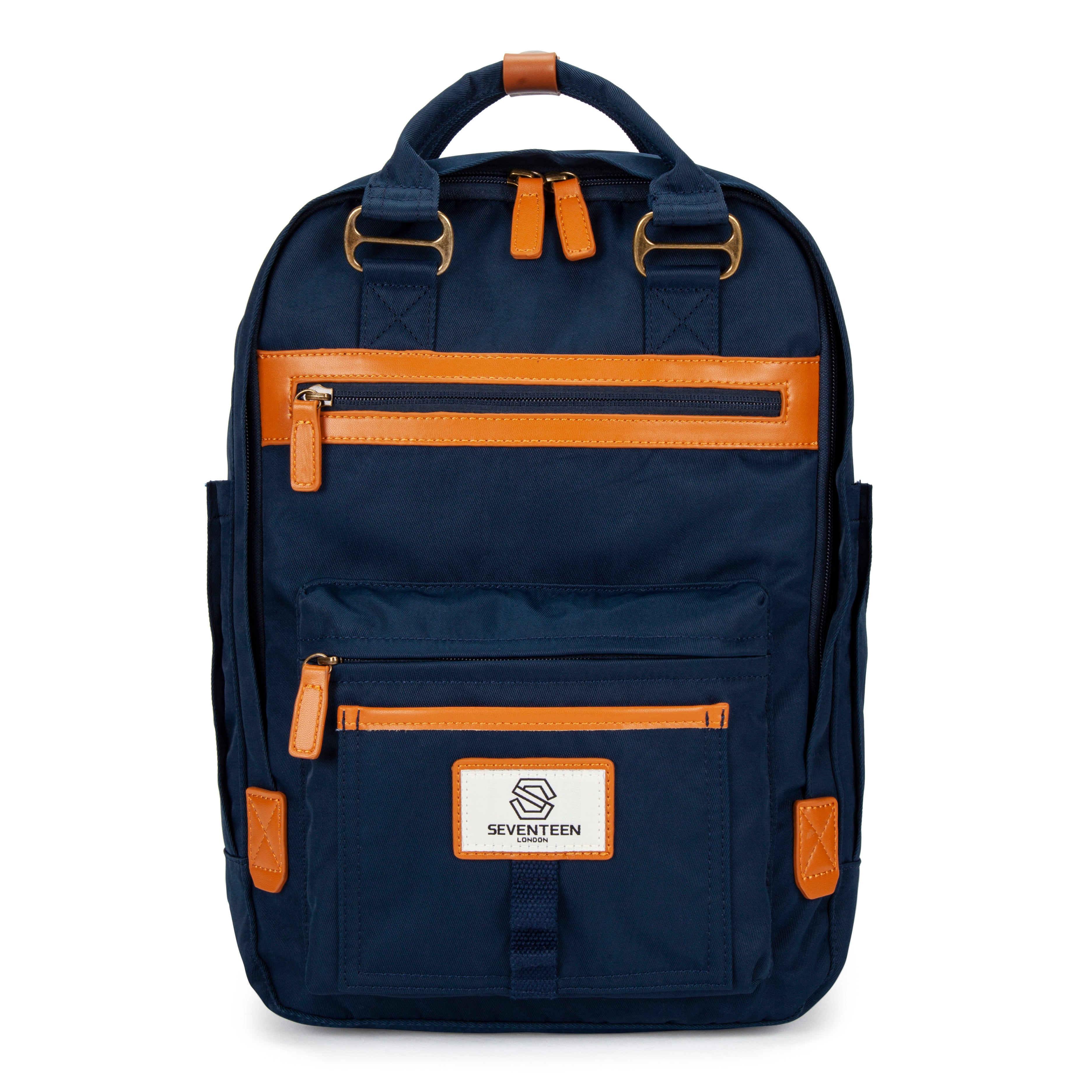 Wimbledon Backpack - Navy with Tan - Seventeen London