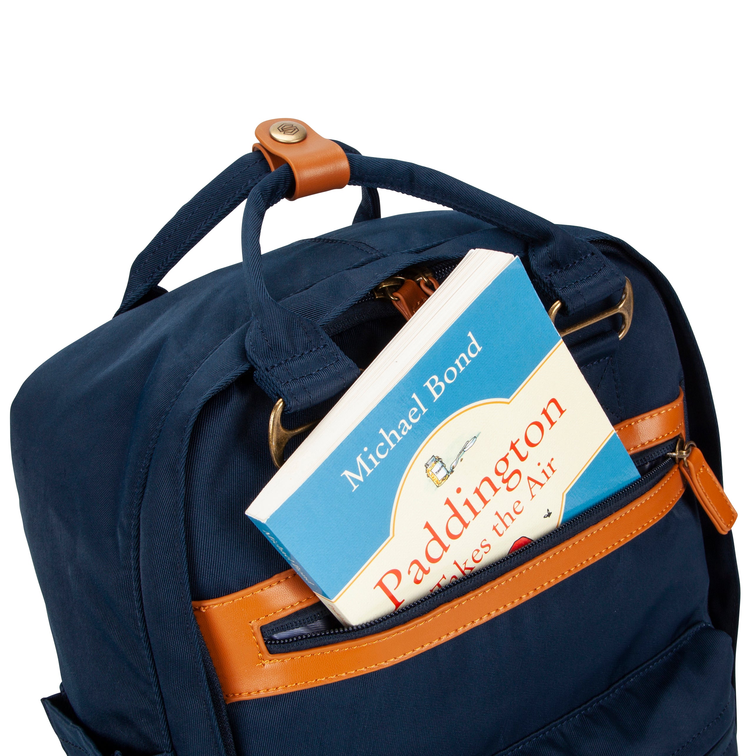 Wimbledon Backpack - Navy with Tan - Seventeen London