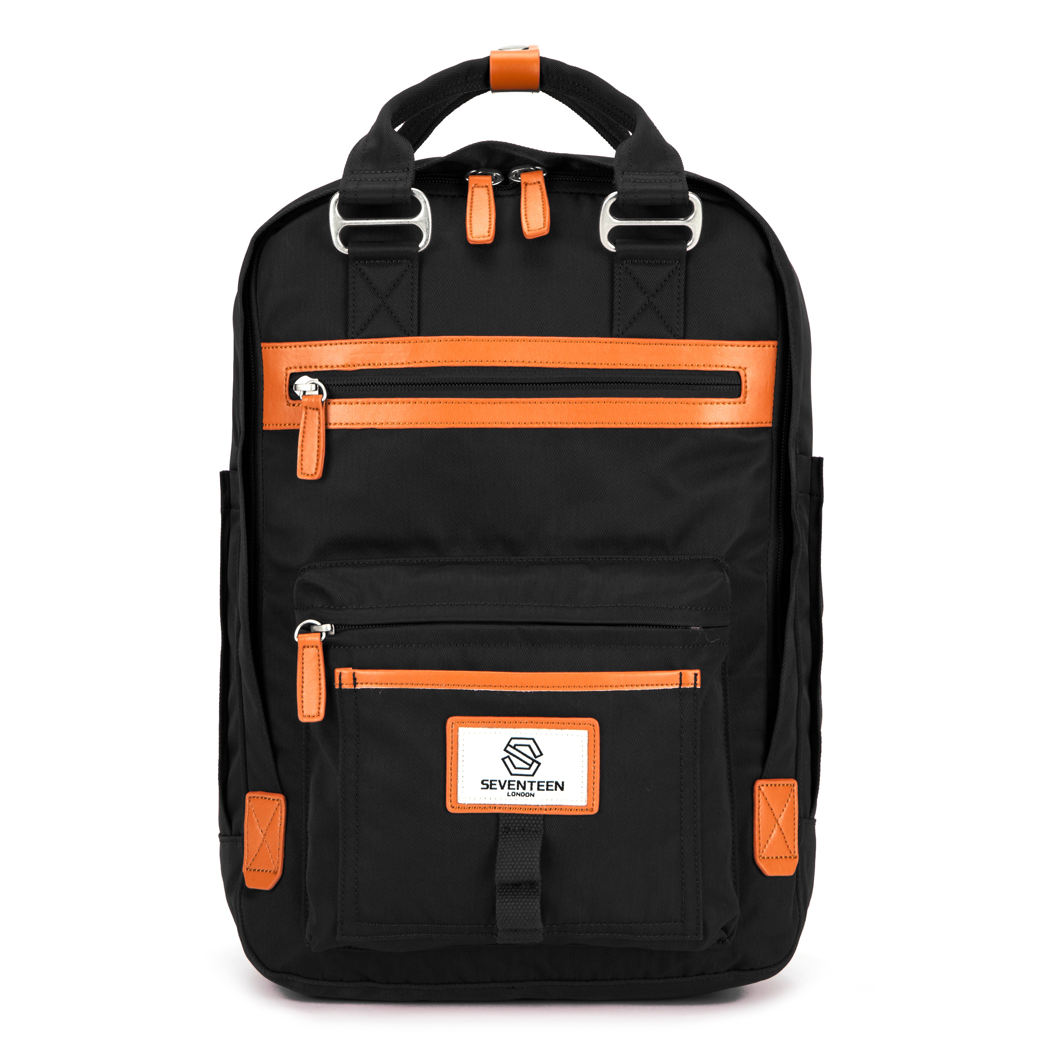 Wimbledon Backpack - Black with Tan - Seventeen London