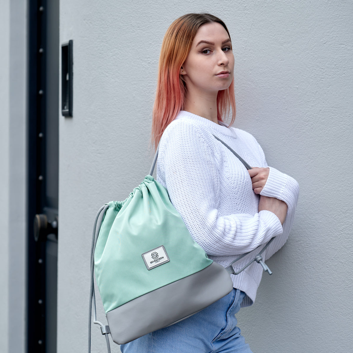 Greenwich Drawstring Bag - Pastel Green - Seventeen London