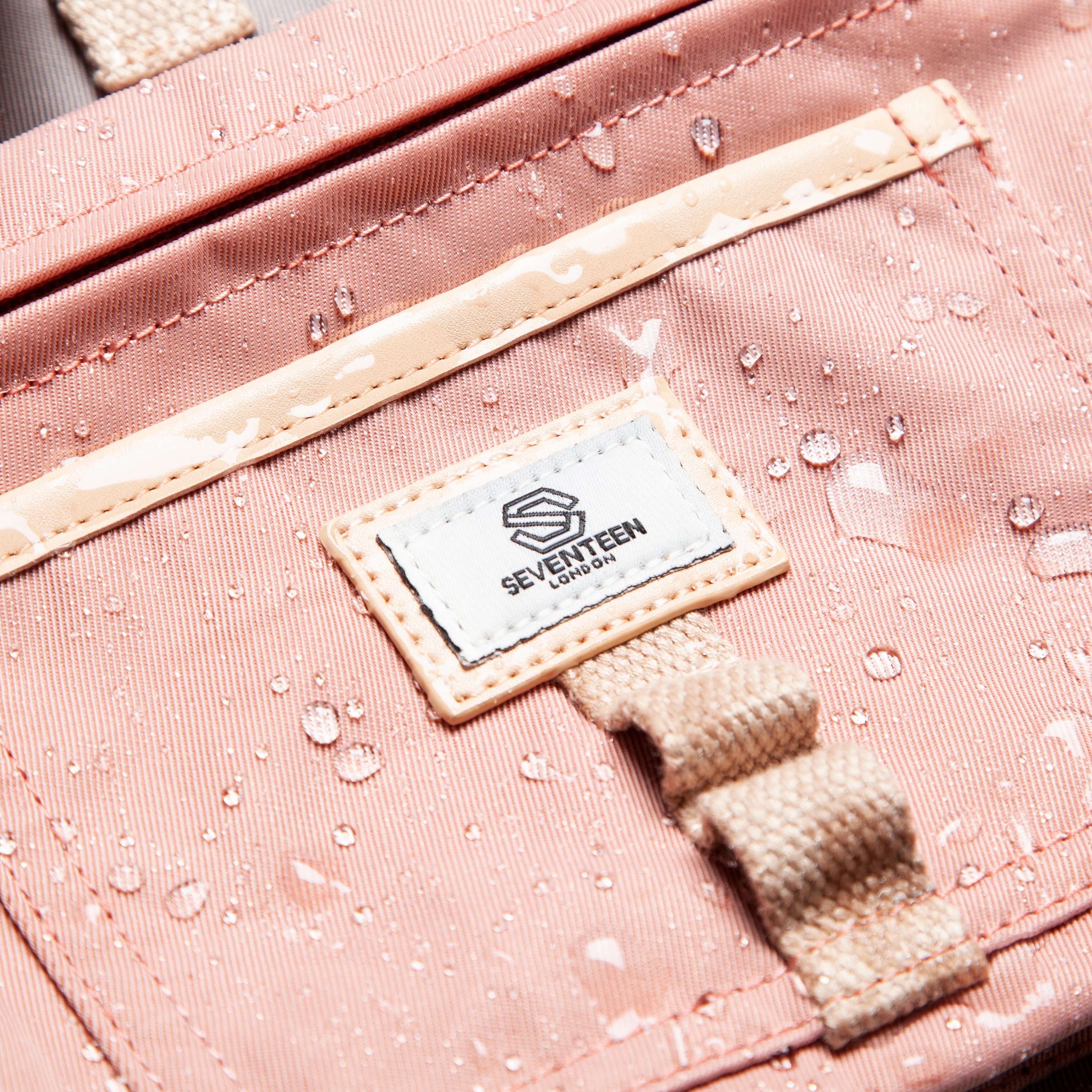 Canary Wharf Mini Backpack - Pink with Grey - Seventeen London