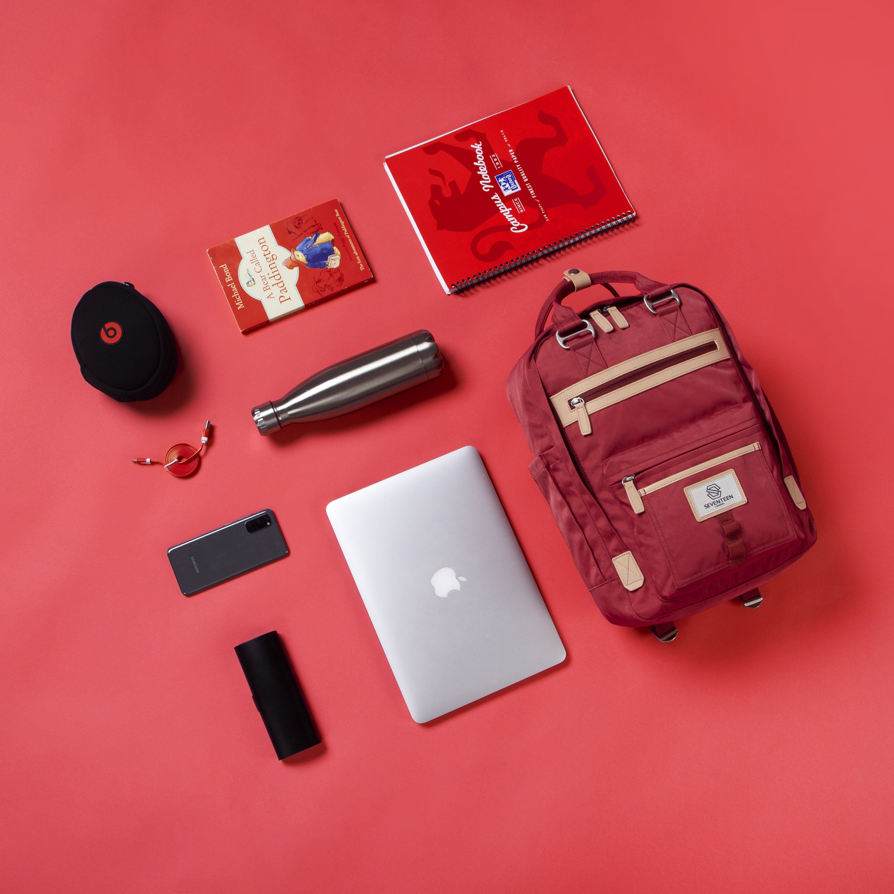 Wimbledon Backpack - Berry Red - Seventeen London