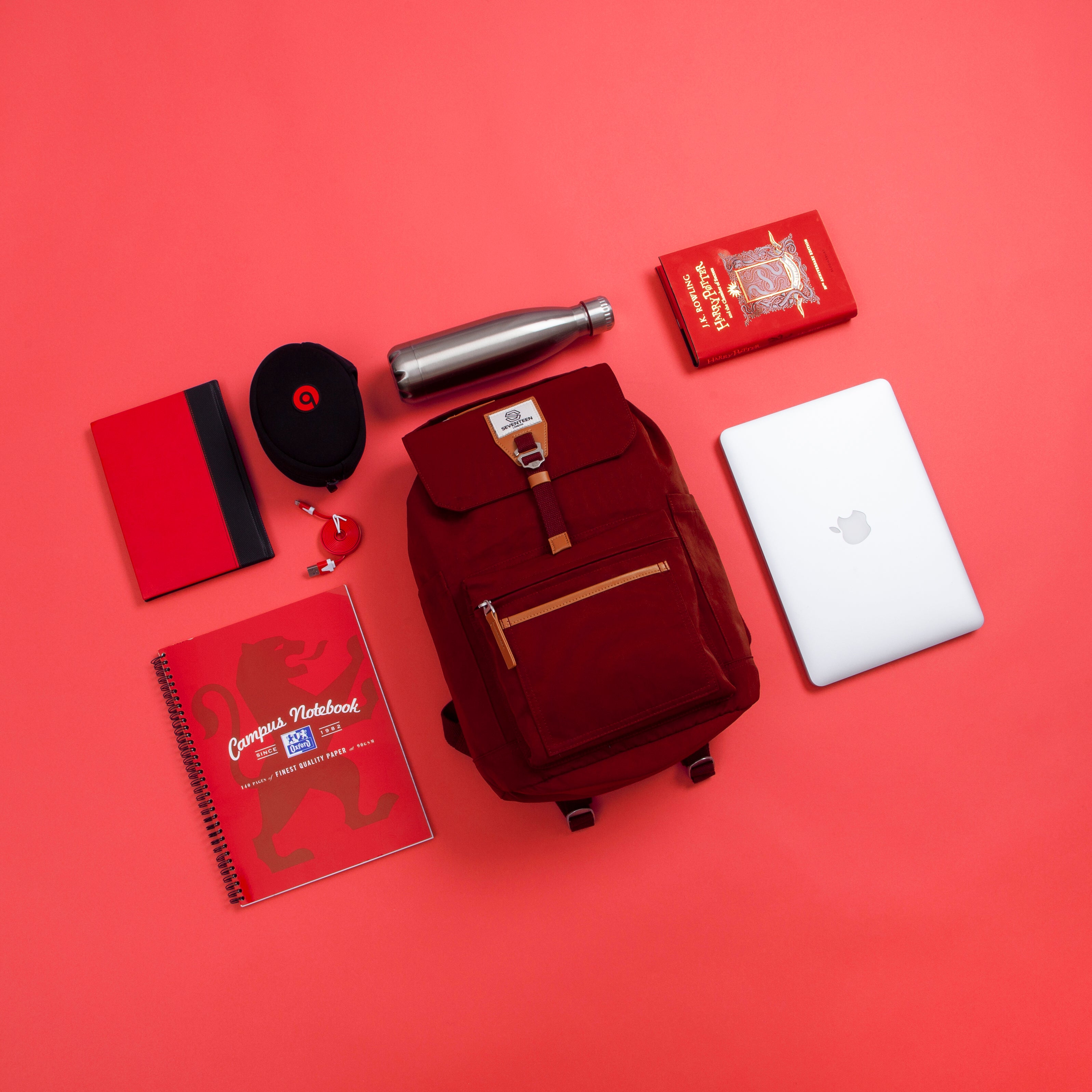 Fulham Backpack - Burgundy - Seventeen London