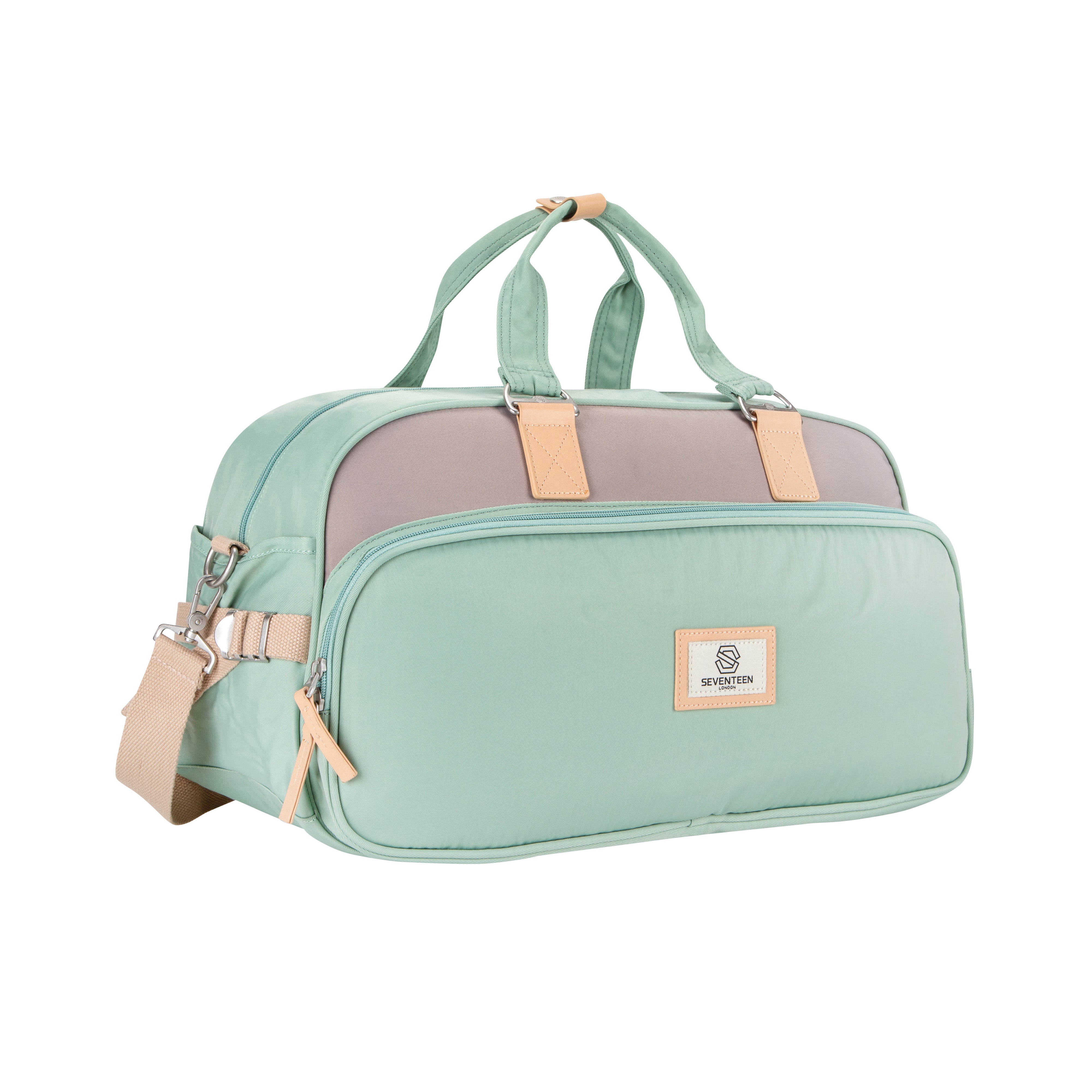 Richmond Duffle Bag - Pastel Green & Grey