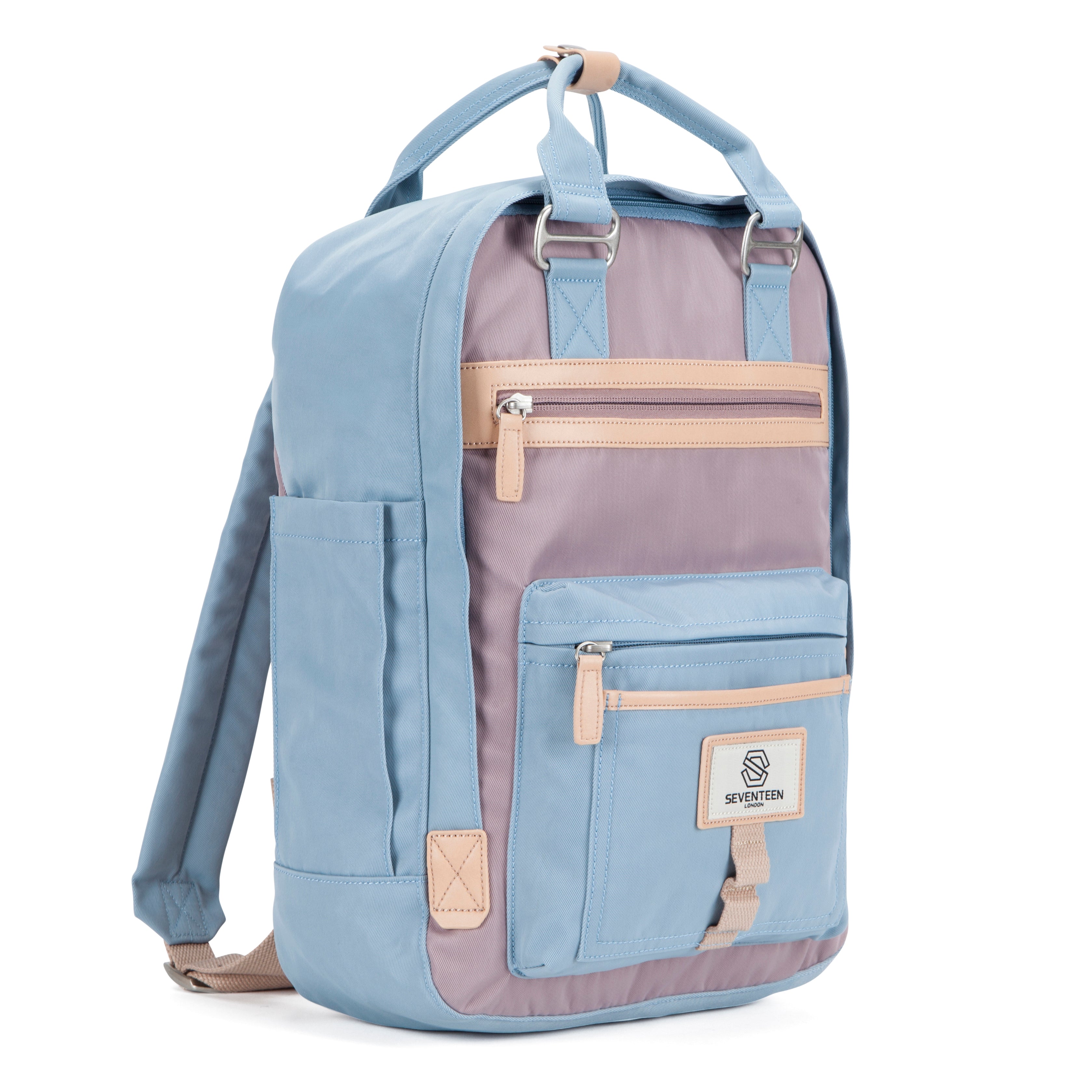 Wimbledon Backpack - Light Blue with Lilac - Seventeen London