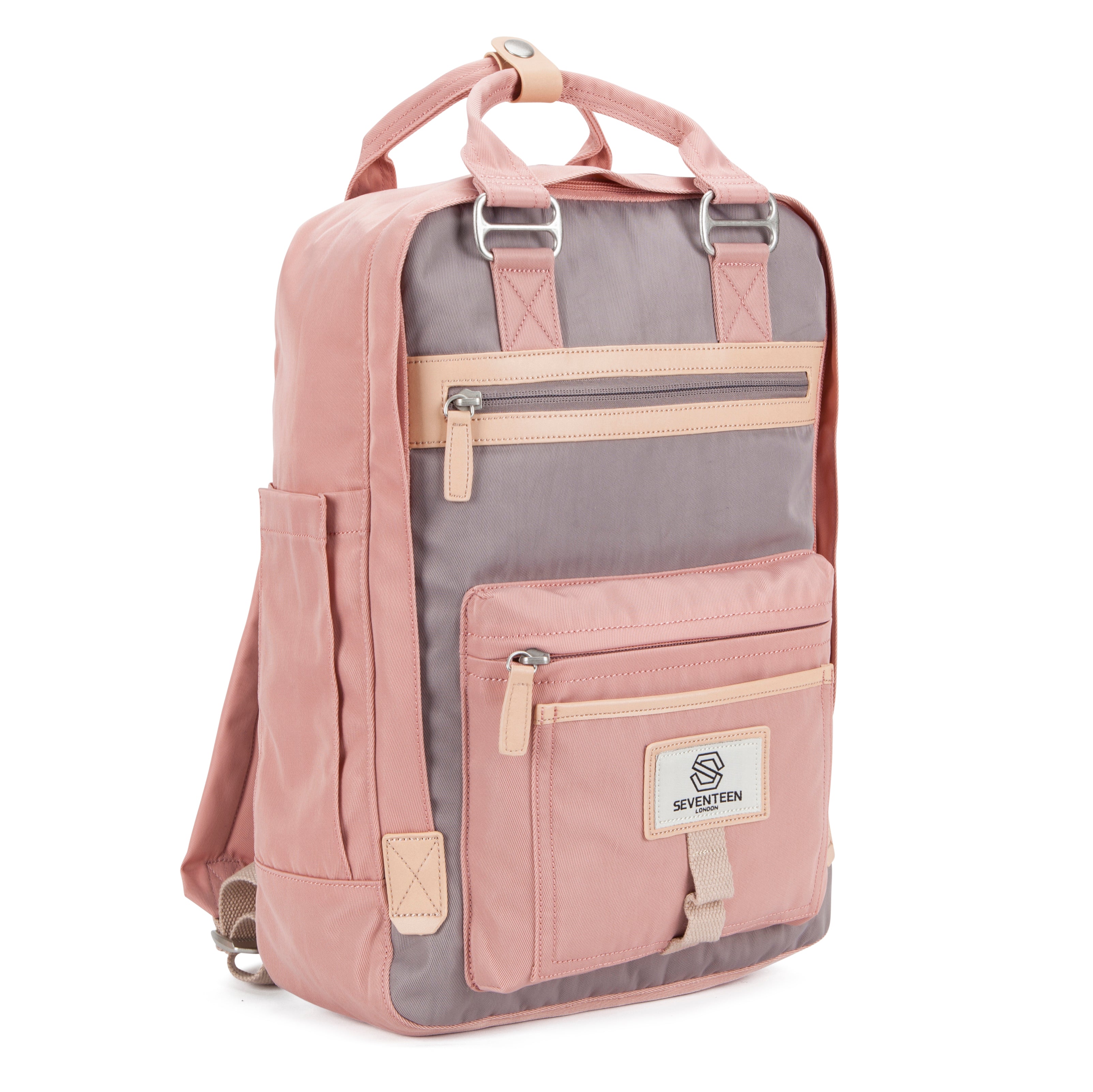 Wimbledon Backpack - Pink with Grey - Seventeen London