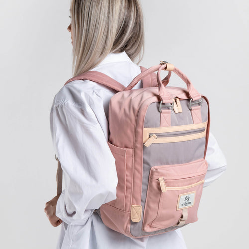 The Wimbledon Backpack - Pink with Grey